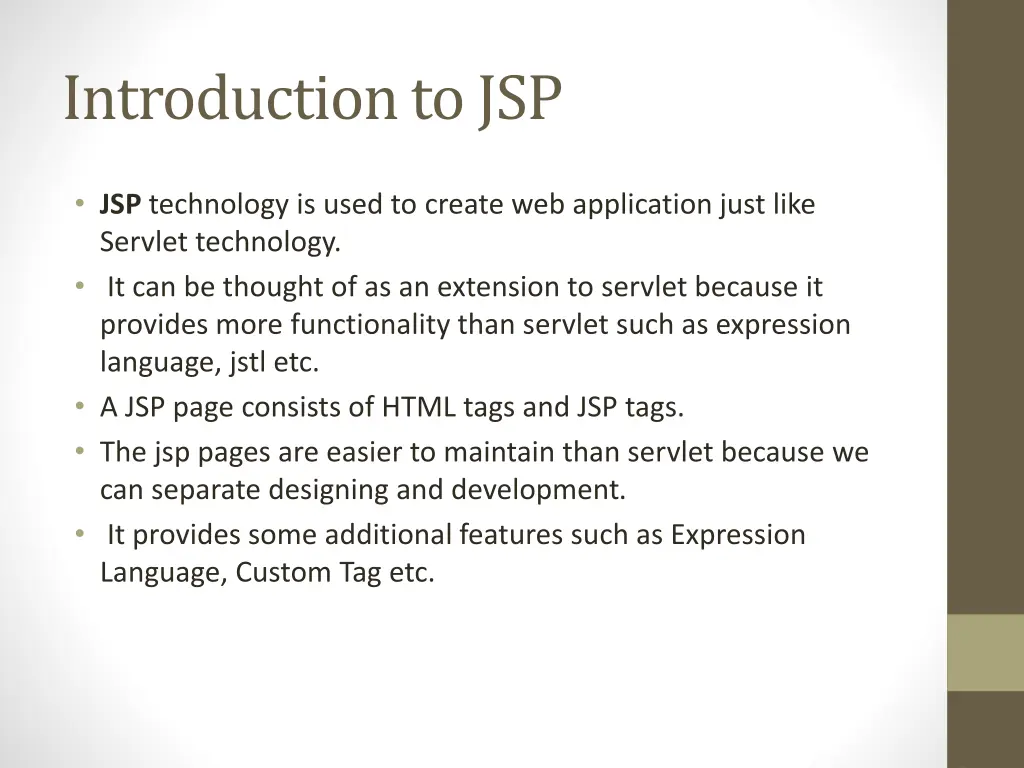 introduction to jsp