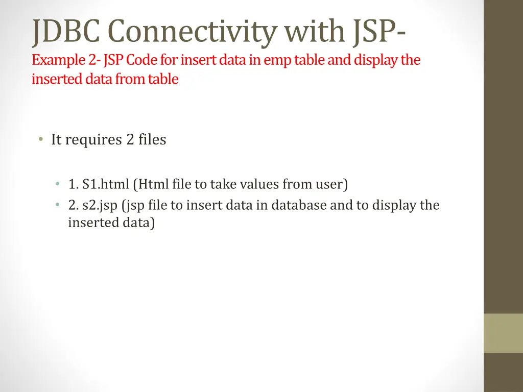 jdbc connectivity with jsp example 2 jsp code