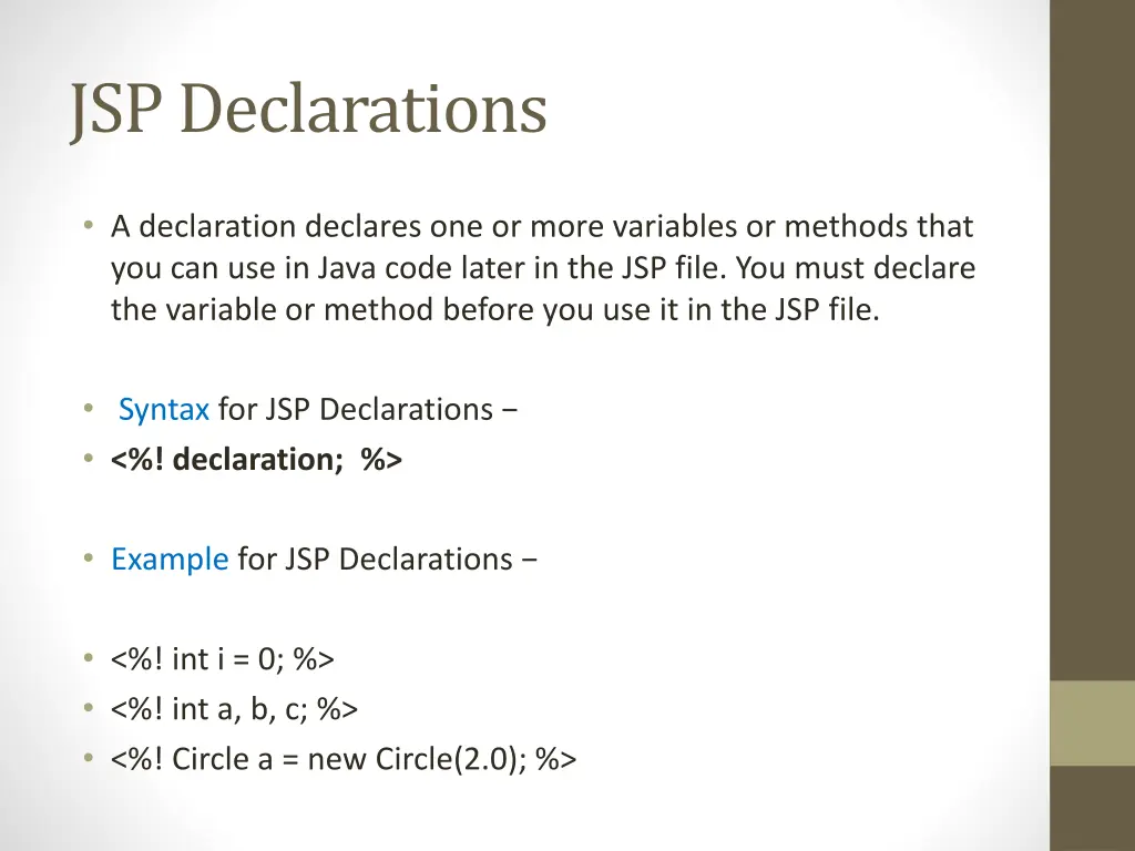 jsp declarations