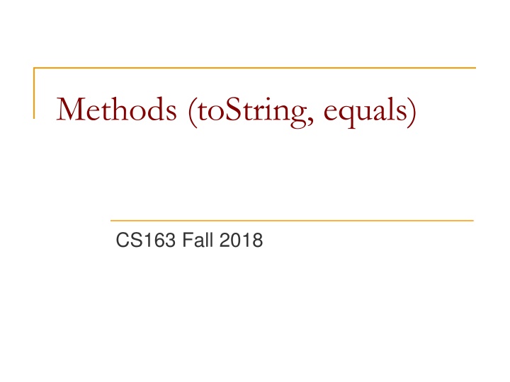 methods tostring equals
