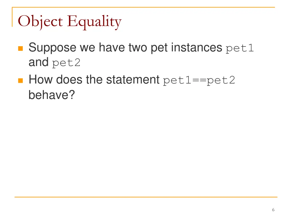 object equality
