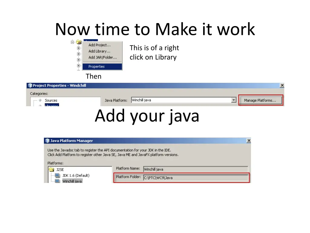 now time to make it work