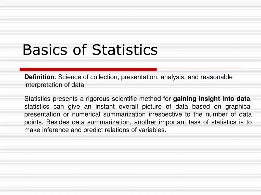 basics of statistics