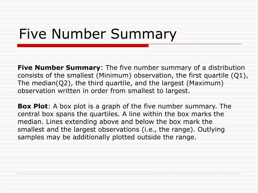 five number summary