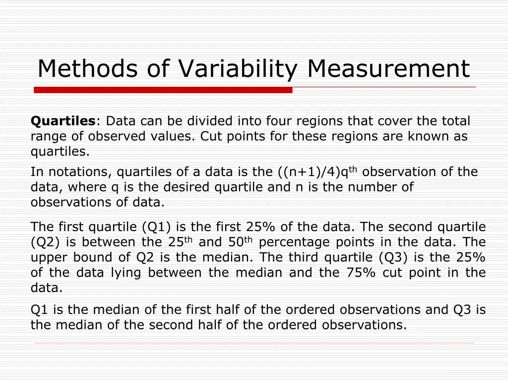 methods of variability measurement 2