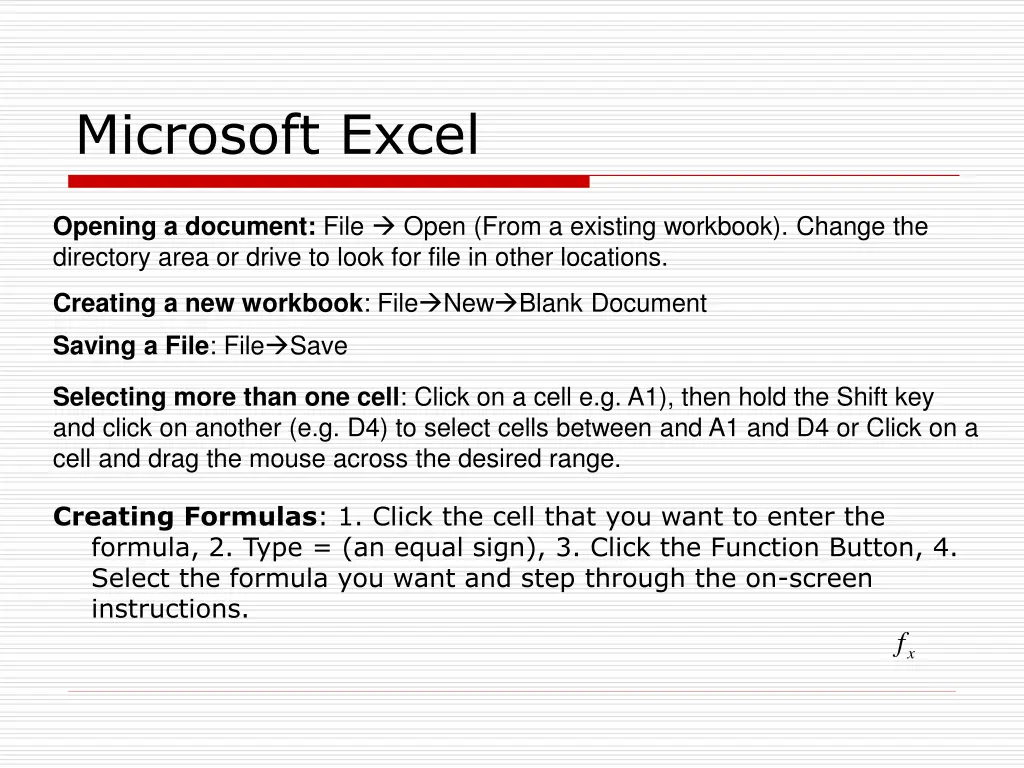 microsoft excel 1