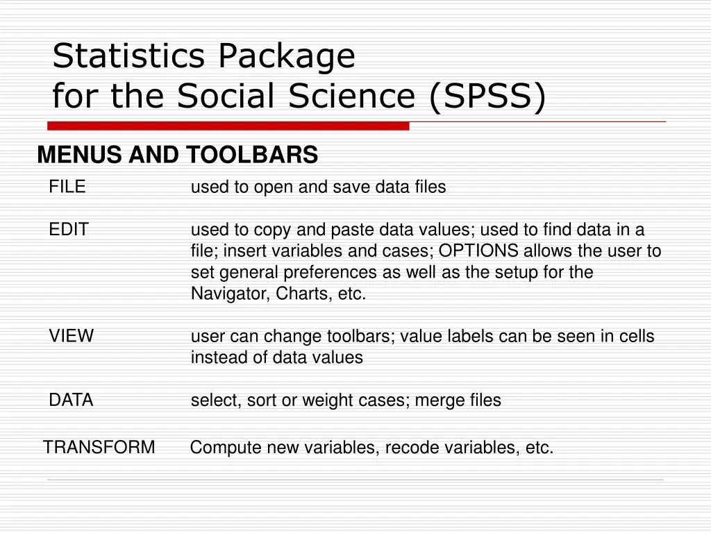 statistics package for the social science spss 1