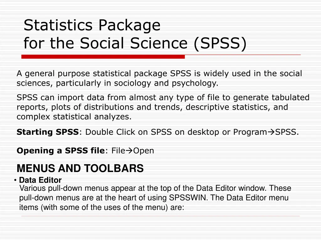 statistics package for the social science spss