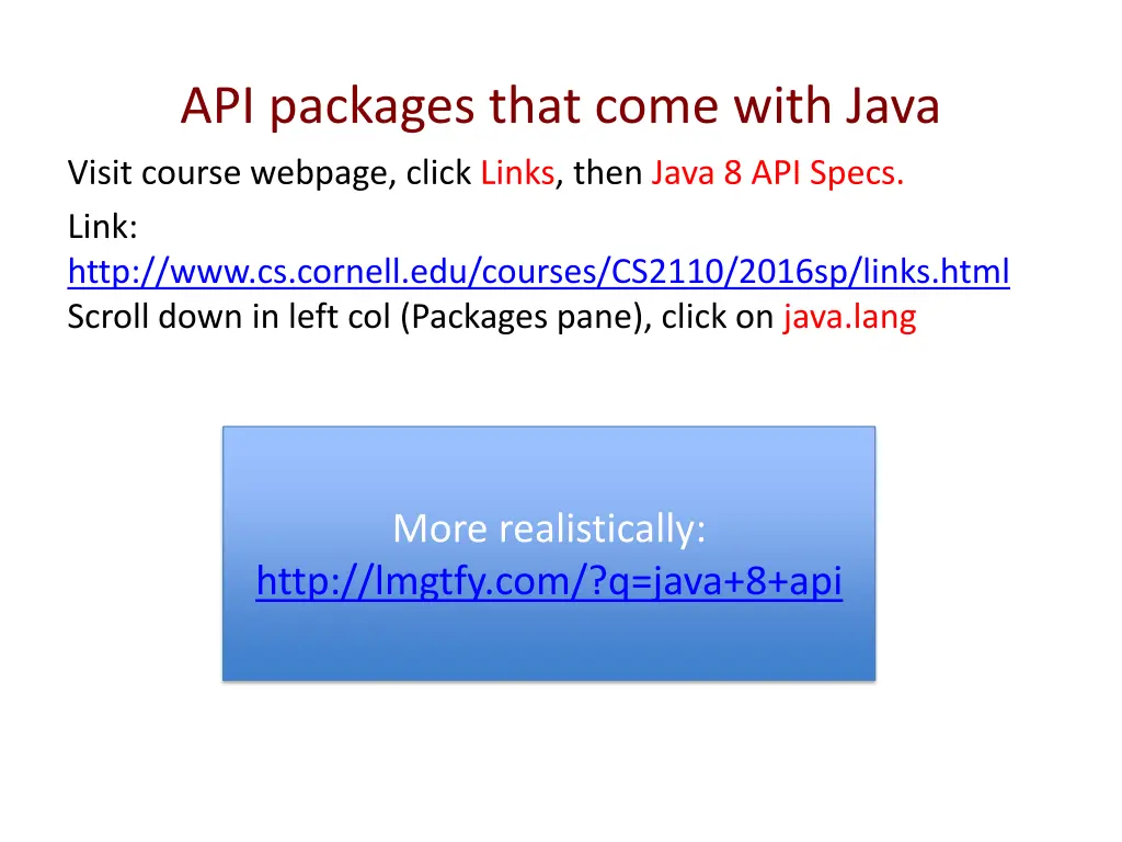api packages that come with java