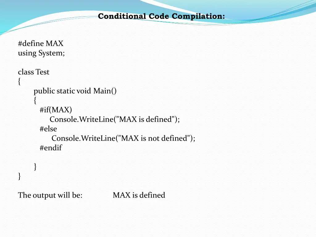 conditional code compilation
