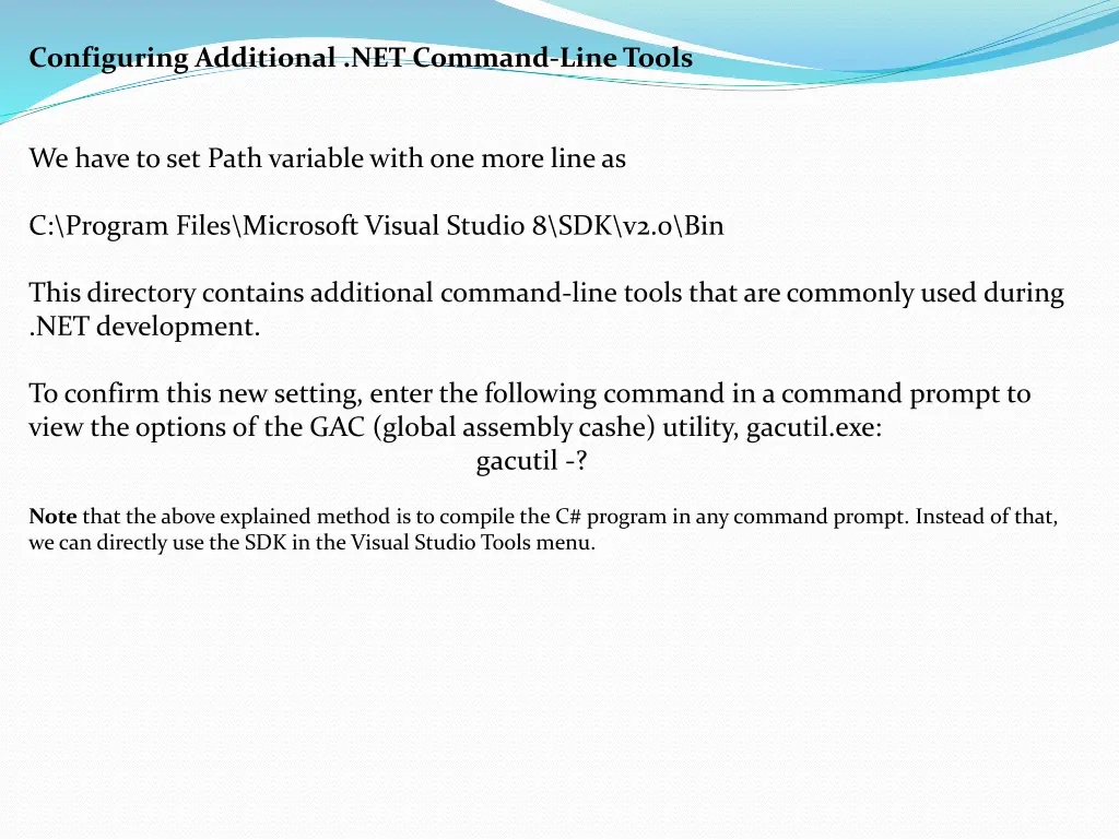 configuring additional net command line tools