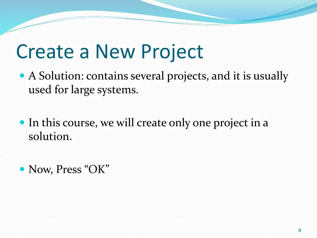create a new project 3