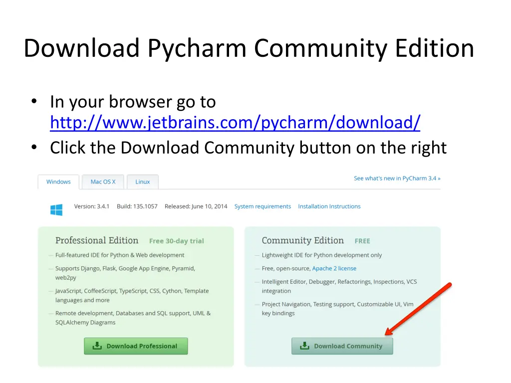 download pycharm community edition