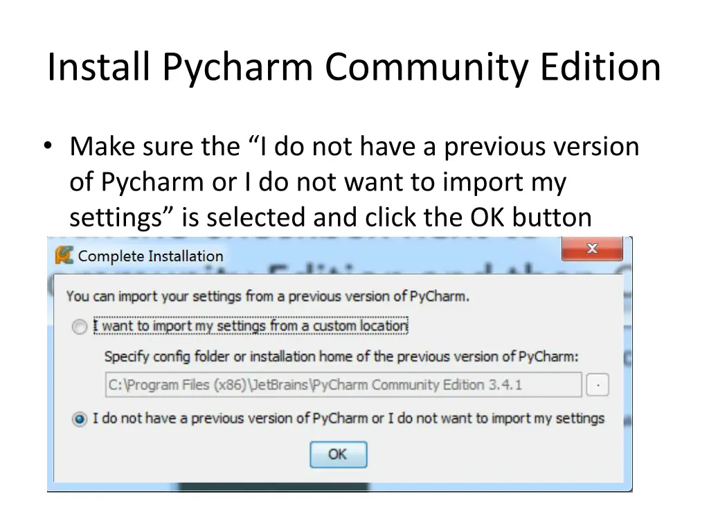 install pycharm community edition 2