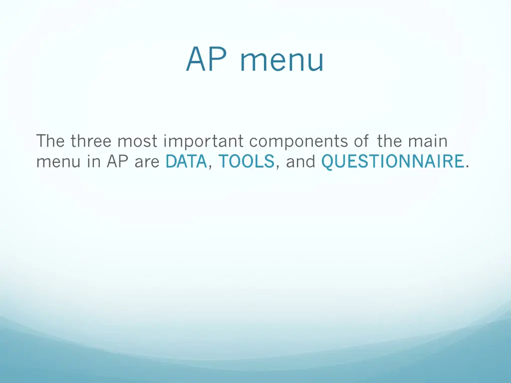 ap menu