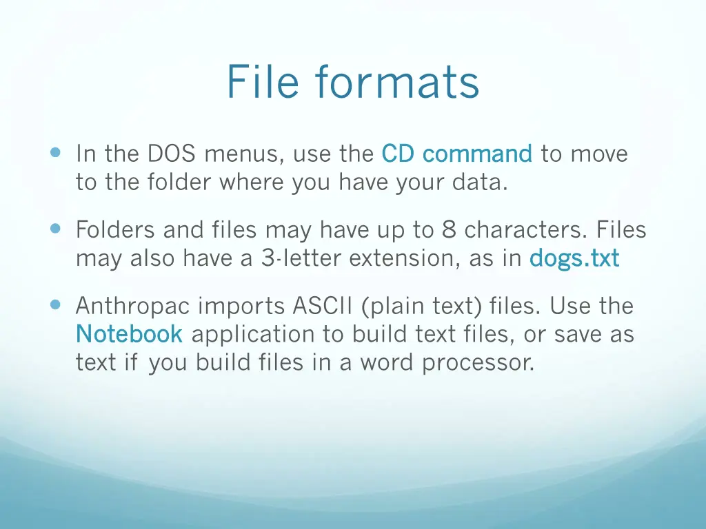 file formats