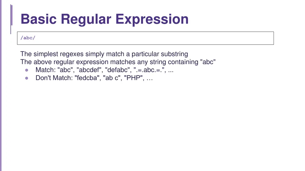 basic regular expression