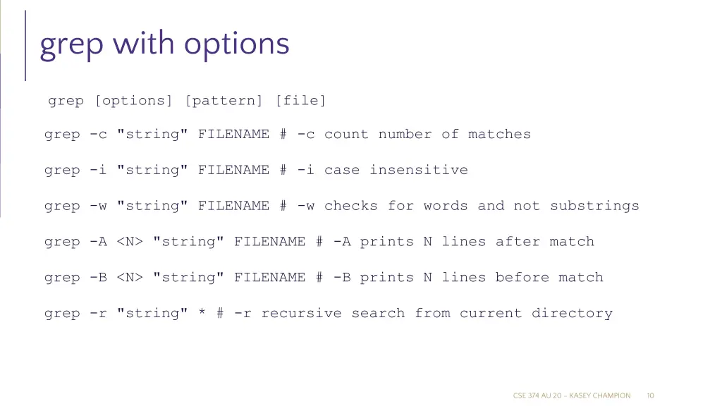 grep with options
