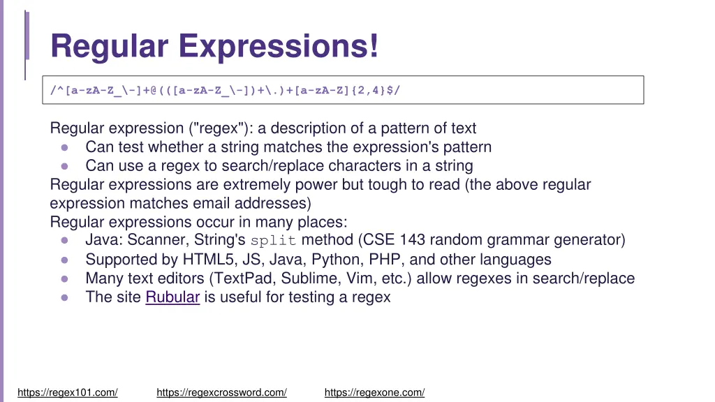 regular expressions