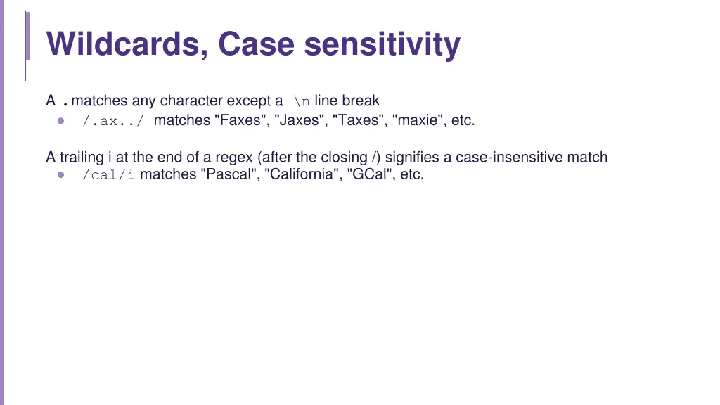 wildcards case sensitivity