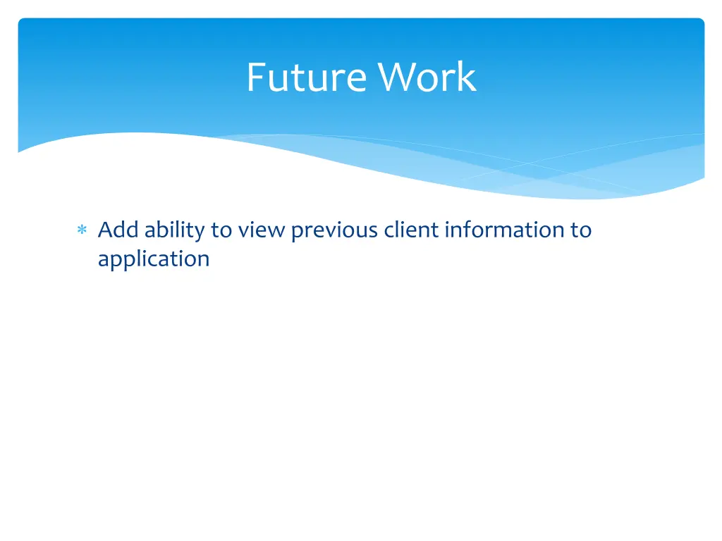 future work