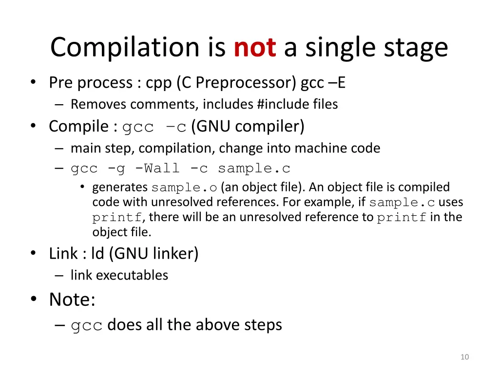 compilation is not a single stage pre process