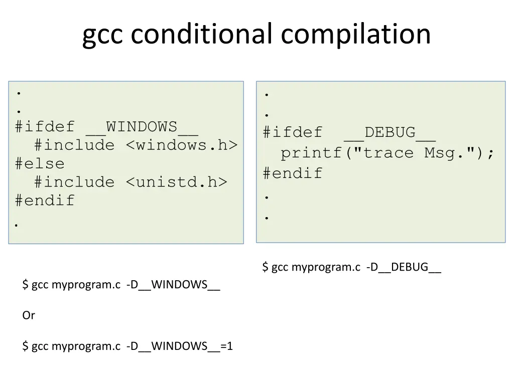 gcc conditional compilation