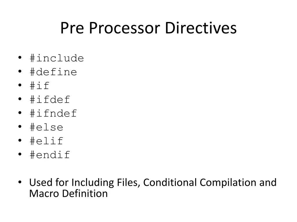 pre processor directives