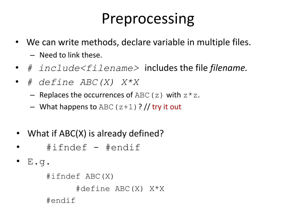 preprocessing