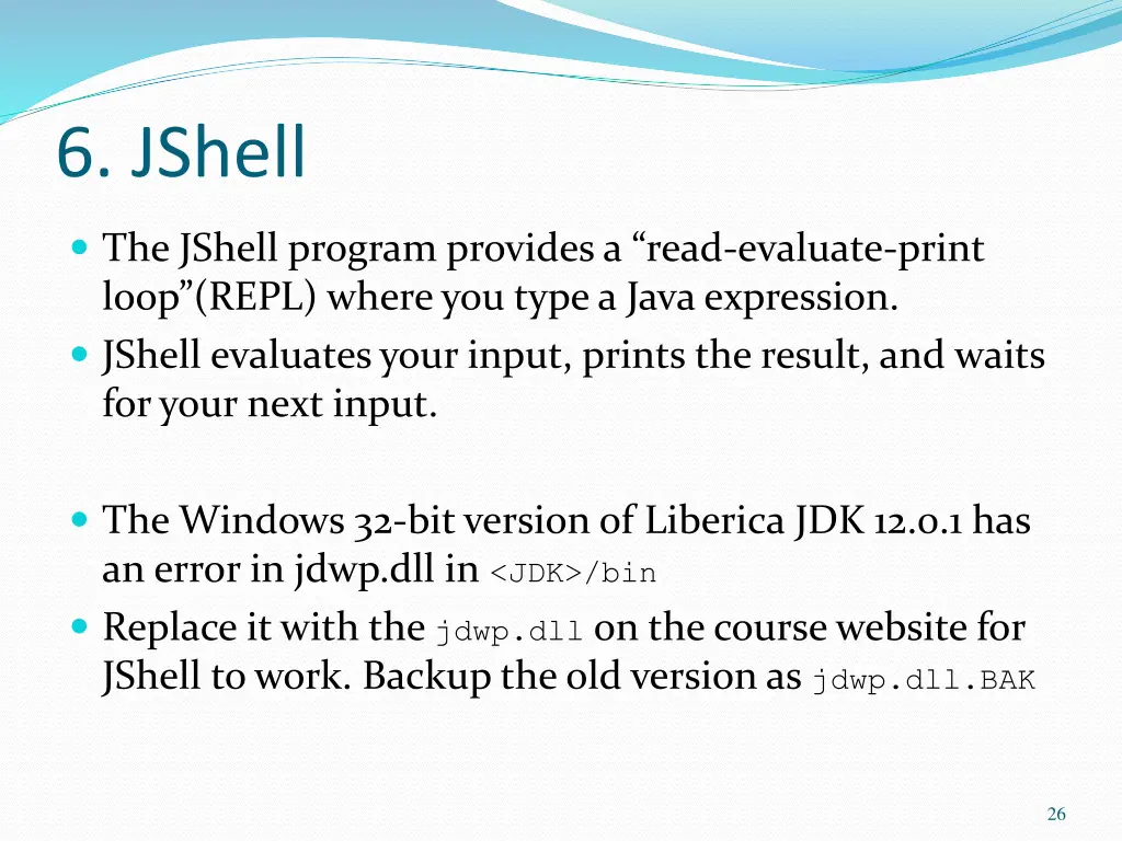 6 jshell