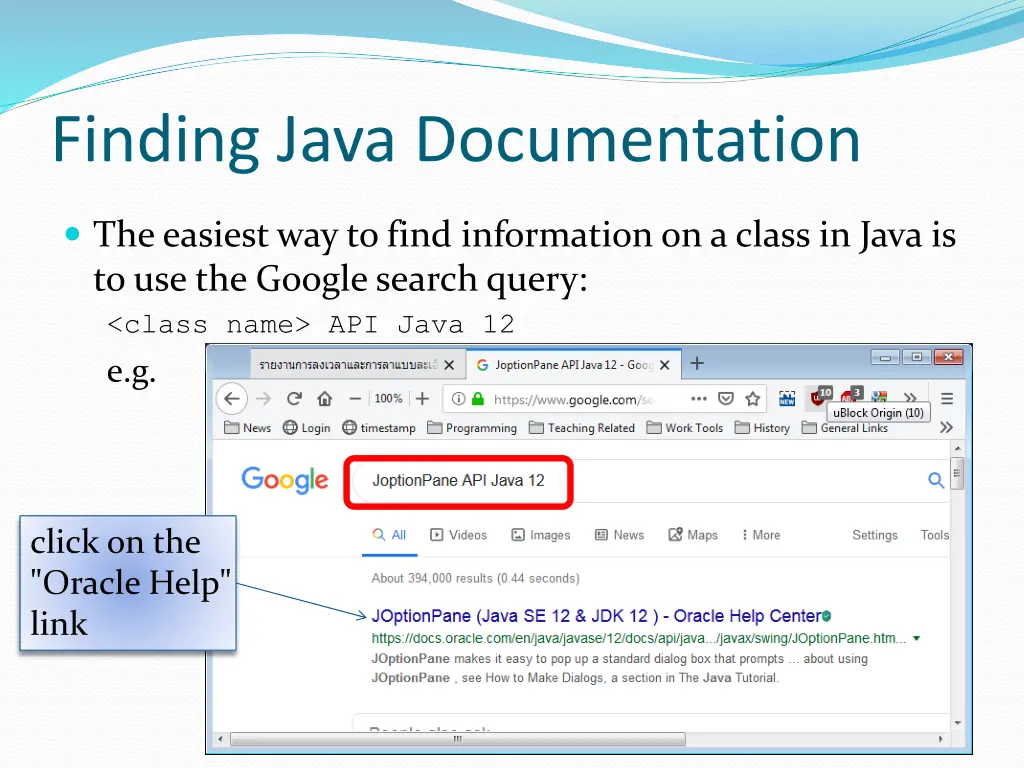 finding java documentation