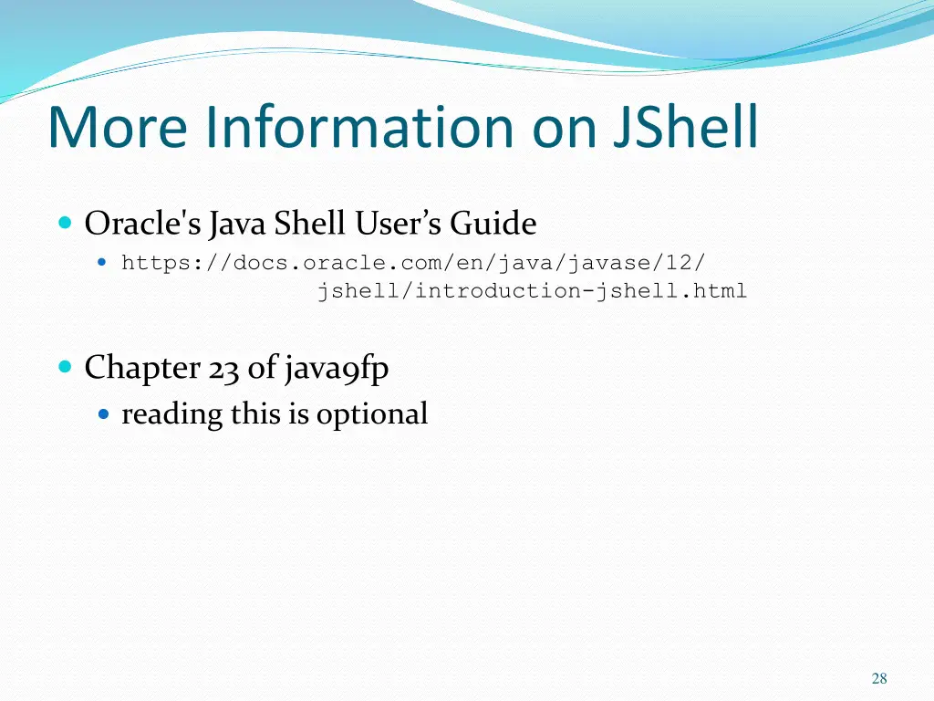 more information on jshell