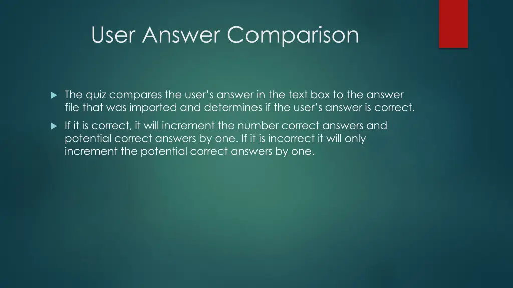 user answer comparison