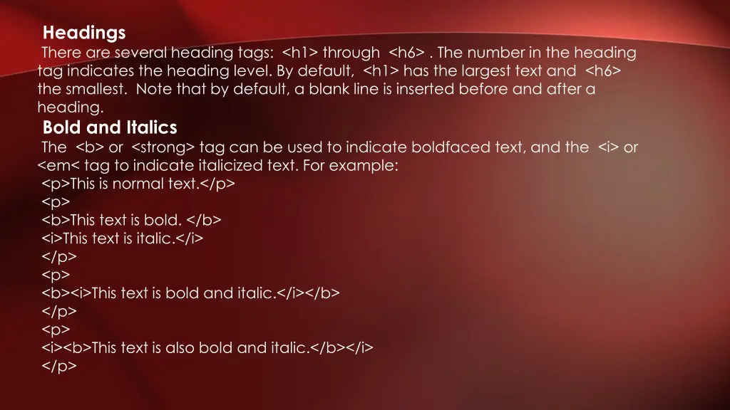 headings there are several heading tags