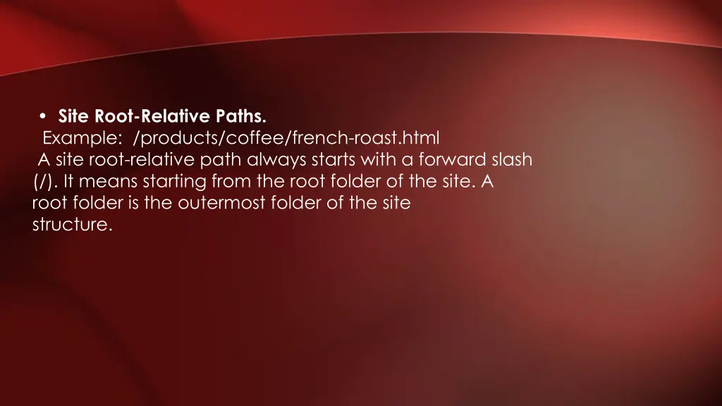site root relative paths example products coffee