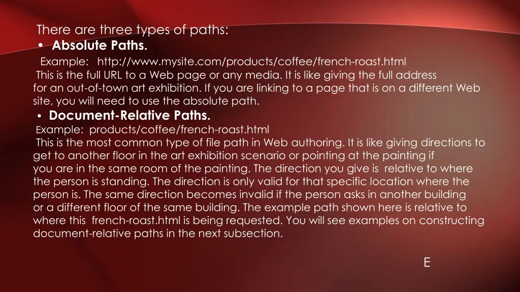 there are three types of paths absolute paths