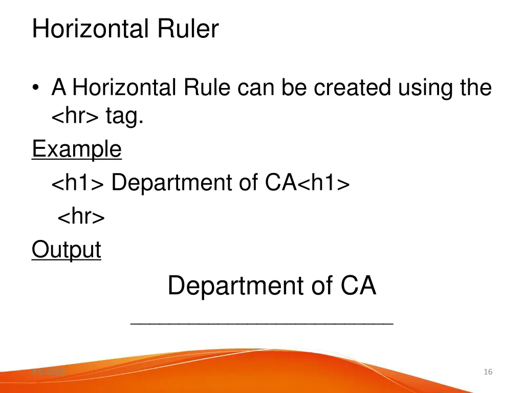 horizontal ruler