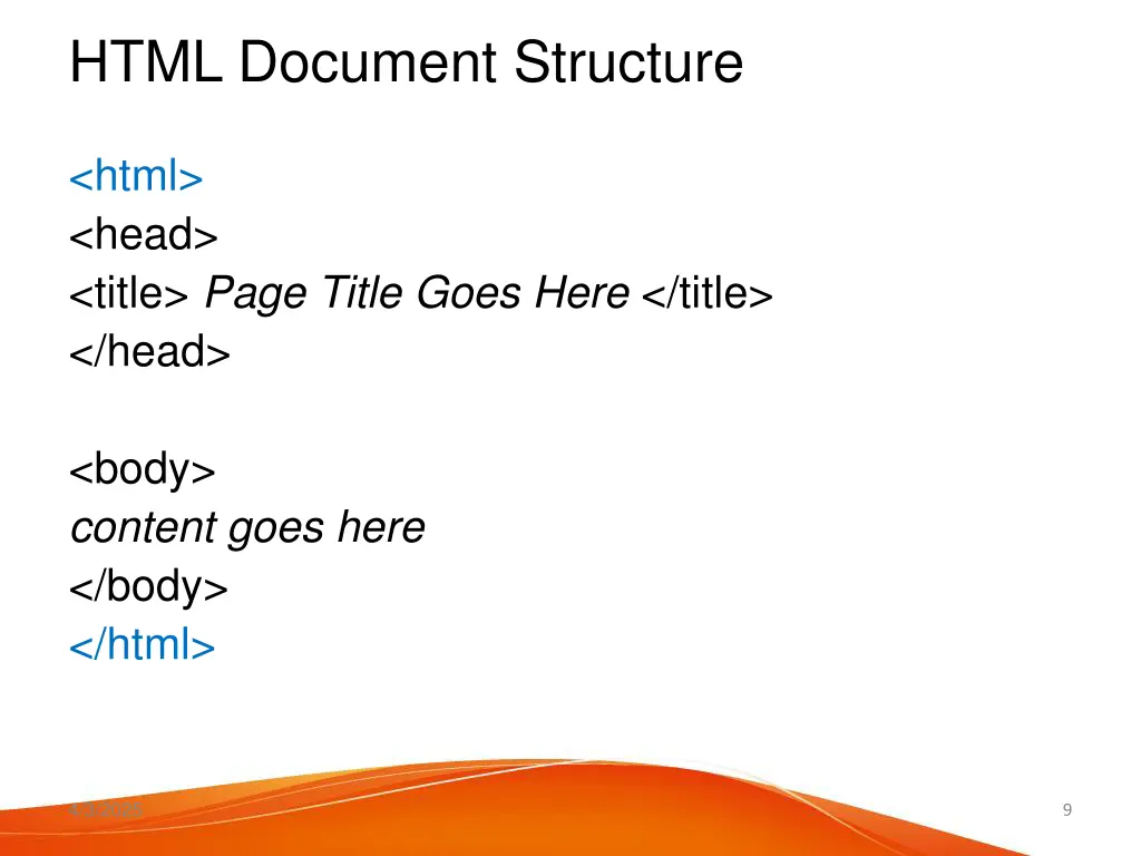 html document structure