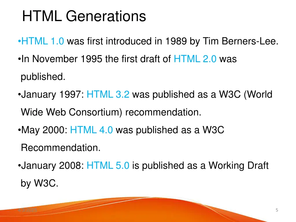 html generations