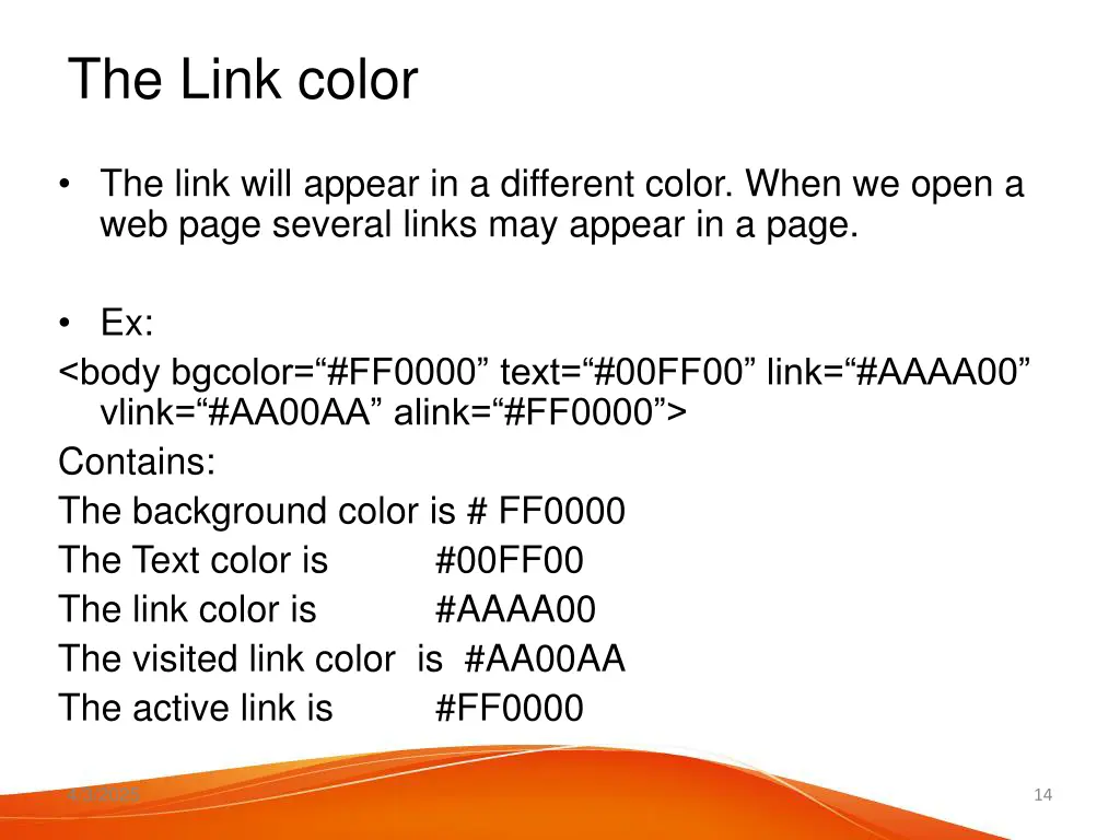 the link color