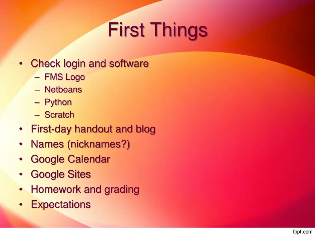 first things