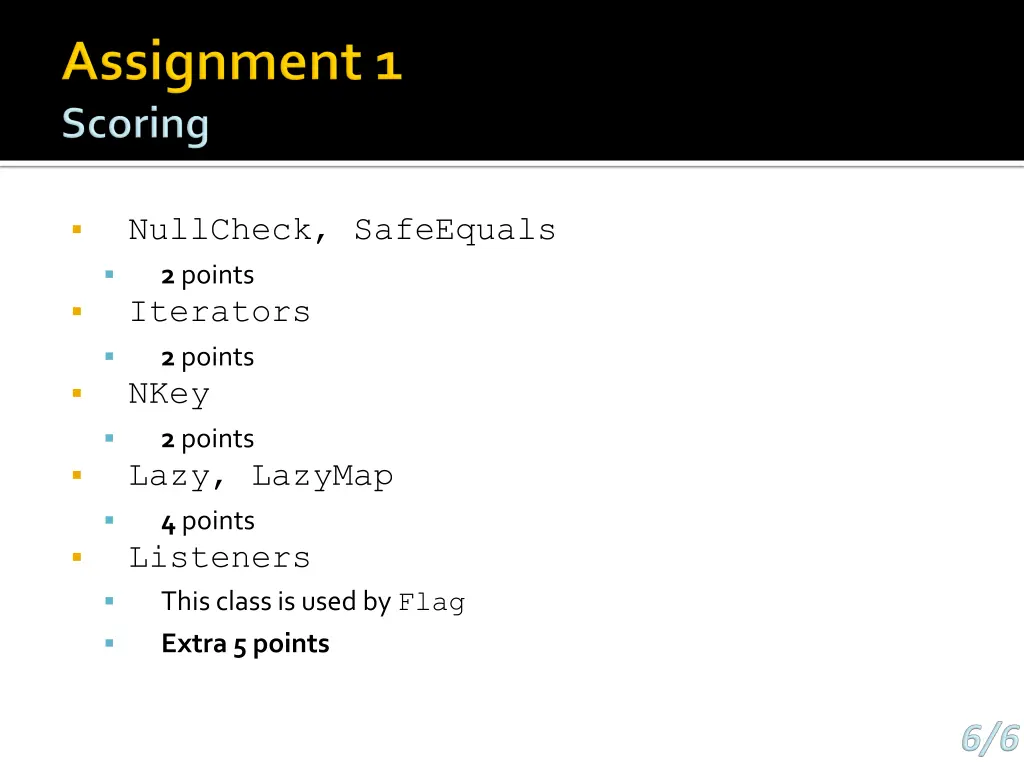 nullcheck safeequals 2 points iterators 2 points