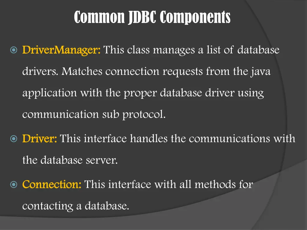 common jdbc components