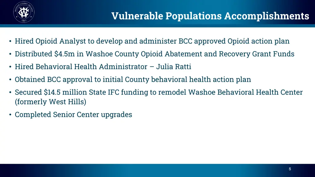 vulnerable populations accomplishments 1