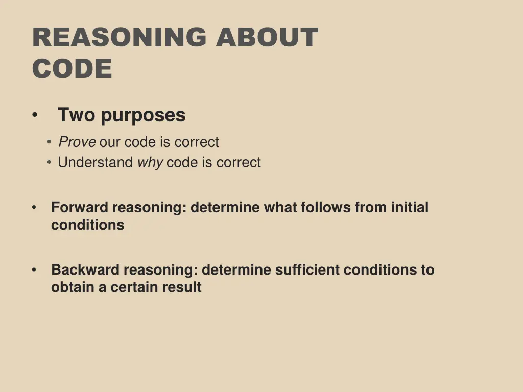 reasoning about code