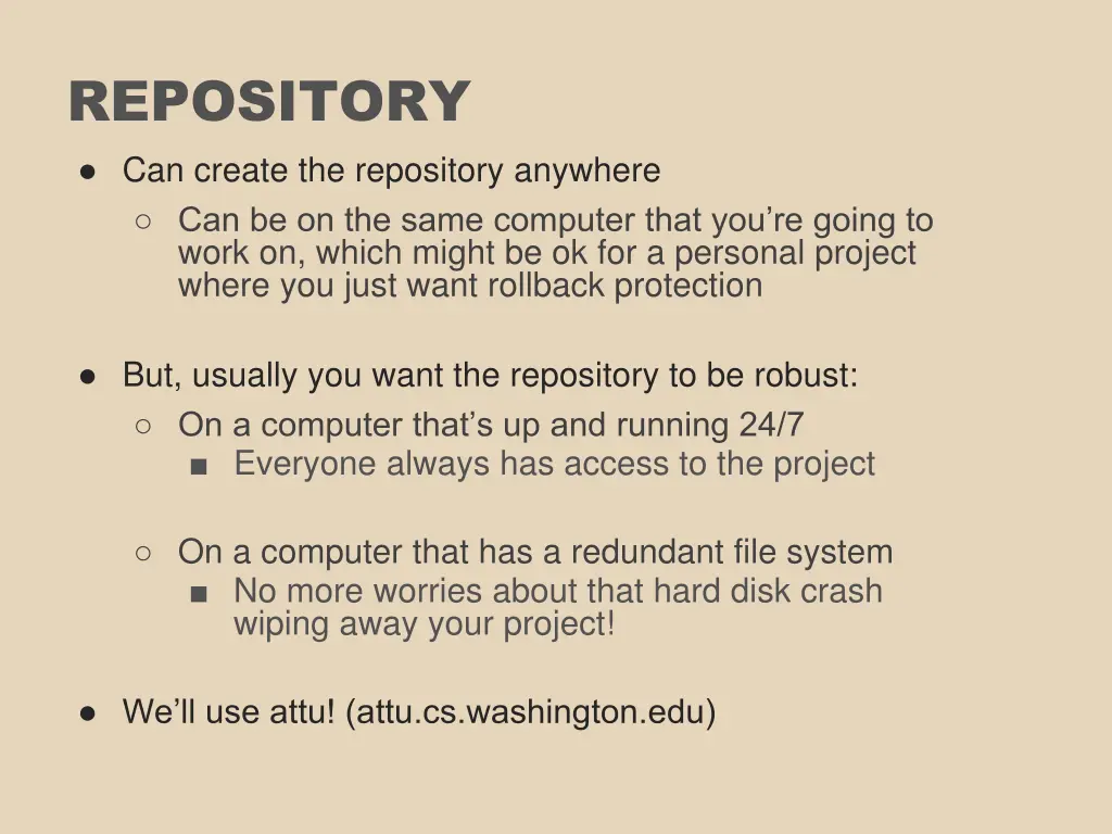 repository can create the repository anywhere