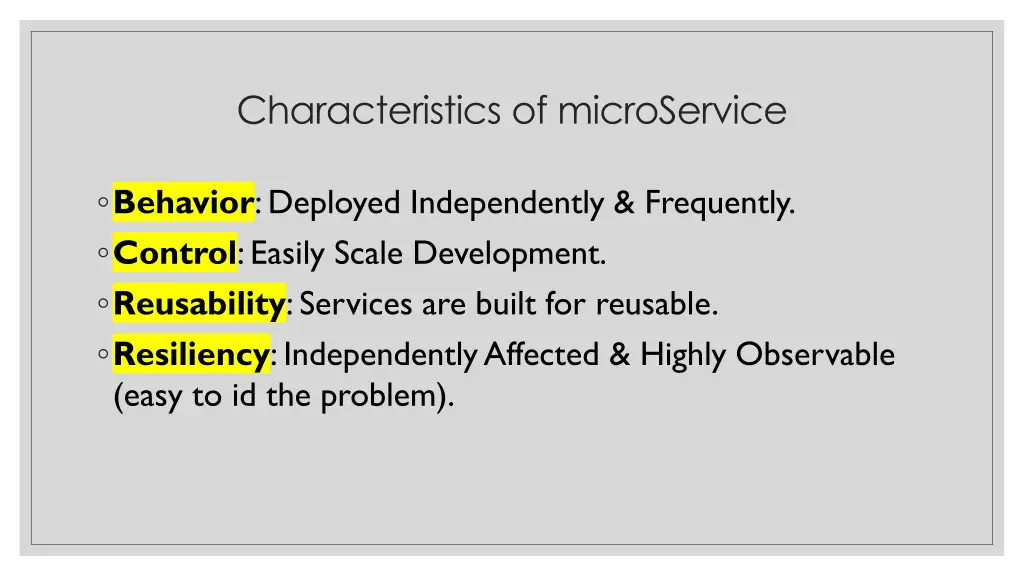 characteristics of microservice