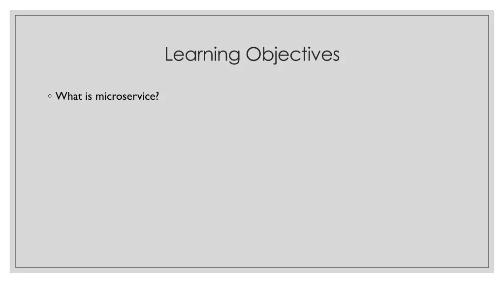 learning objectives