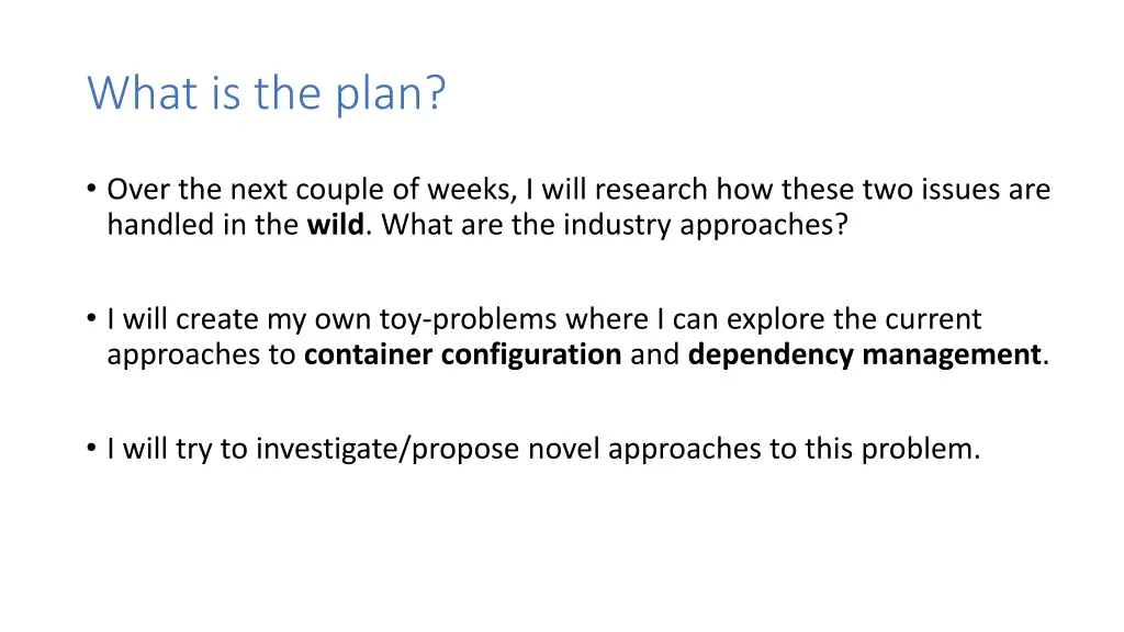 what is the plan