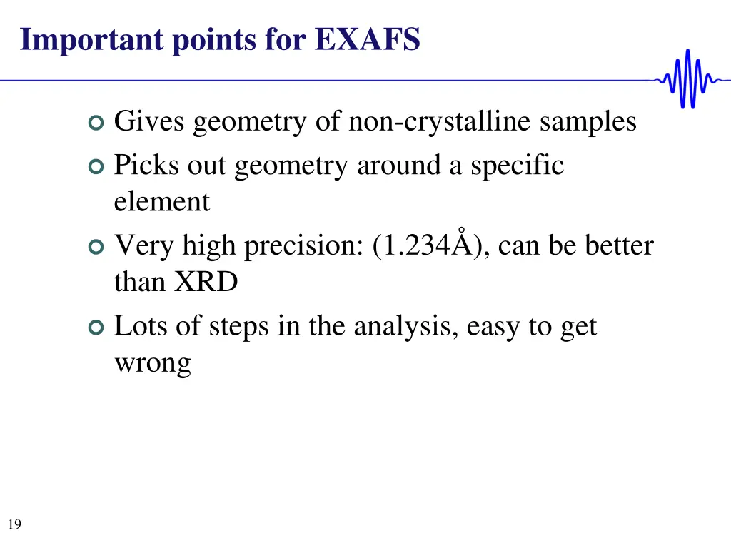 important points for exafs